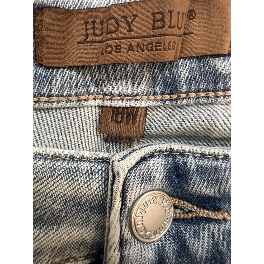 Judy Blue High Waist Light 90's Straight Leg Denim Jeans JB88884 Rigid Front 18w - Picture 9 of 10